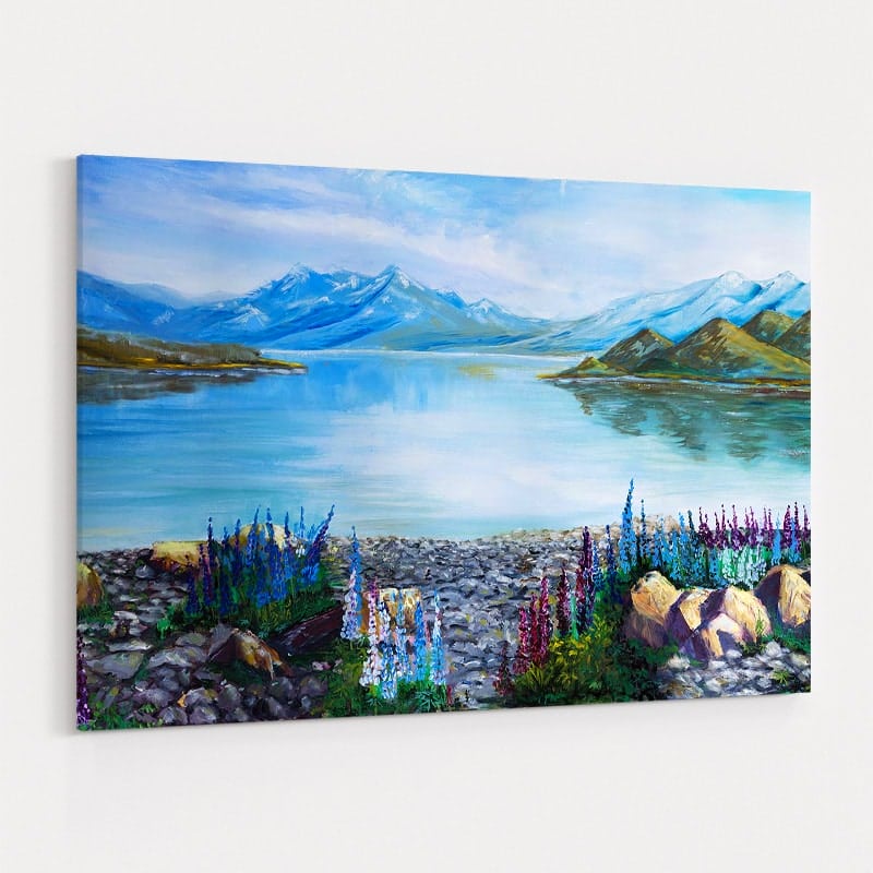 Lake Tekapo Lupins by Marina Strijakova wall art