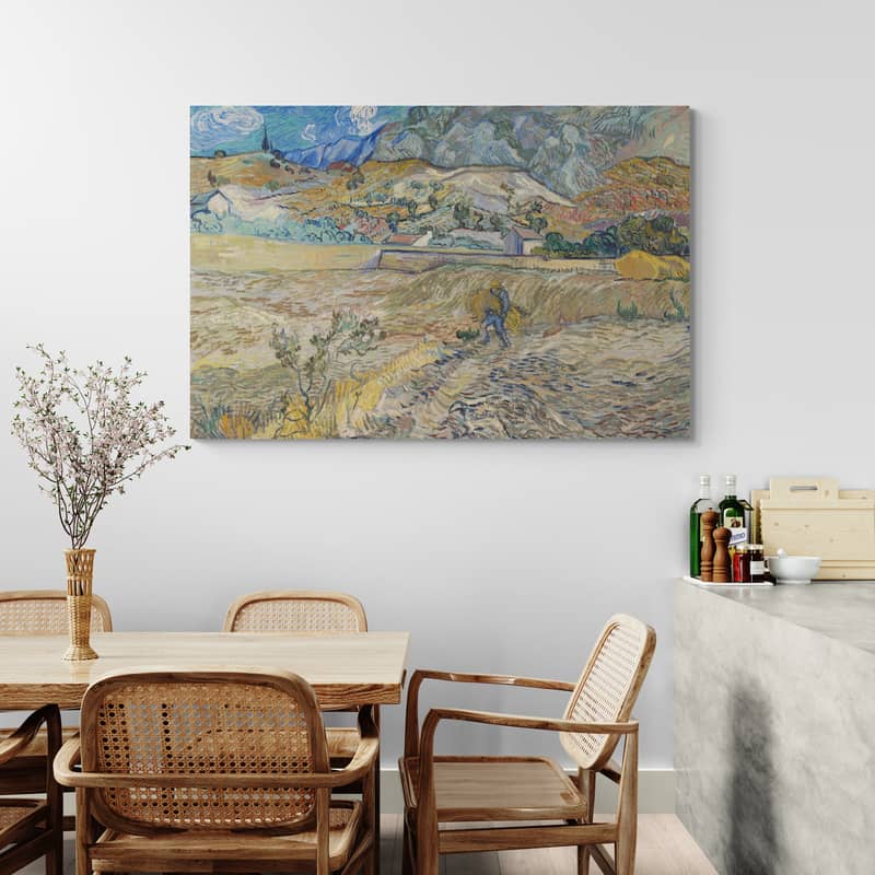 Landscape at Saint-Rémy Enclosed Field with Peasant 1889 by Vincent Van Gogh wall art from Glam Wall Art