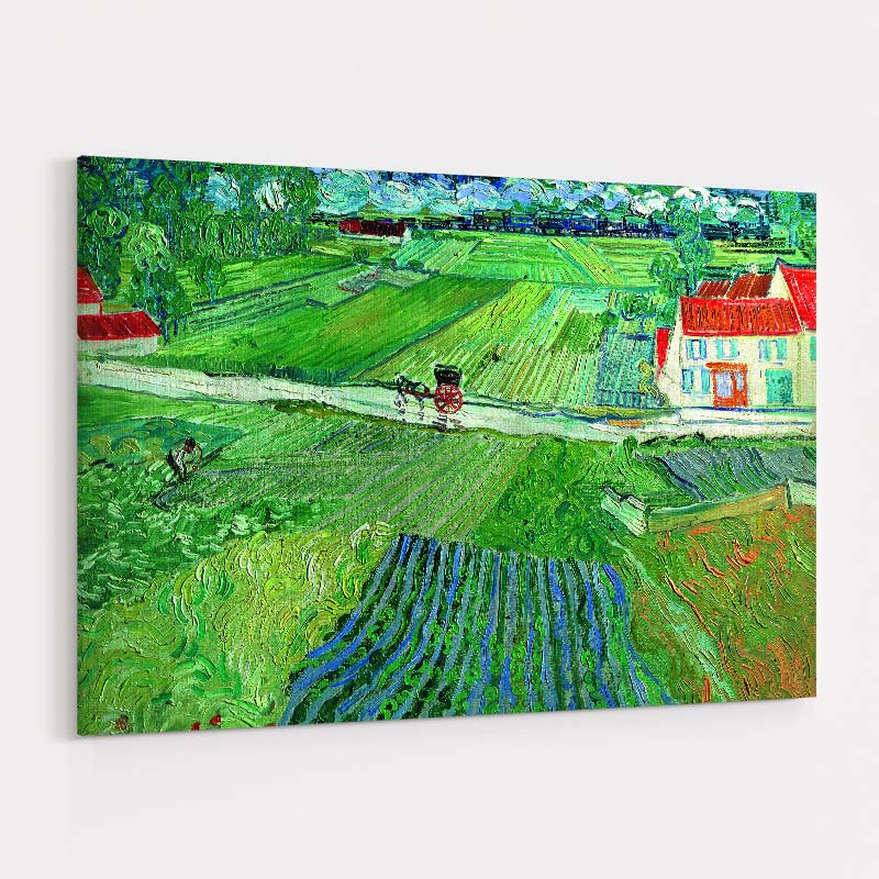 Landscape with a Carriage and a Train 1890 by Vincent Van Gogh wall art