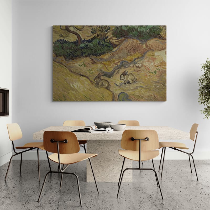 Landscape with Rabbits 1889 by Vincent Van Gogh wall art from Glam Wall Art