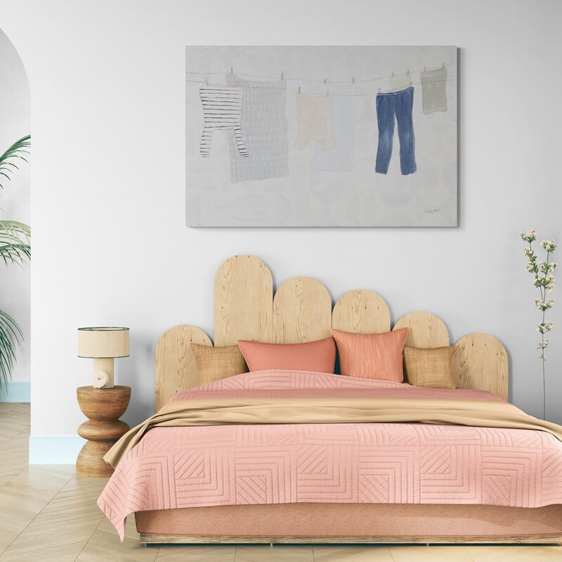 Laundry Day by Courtney Prahl wall art in a bedroom