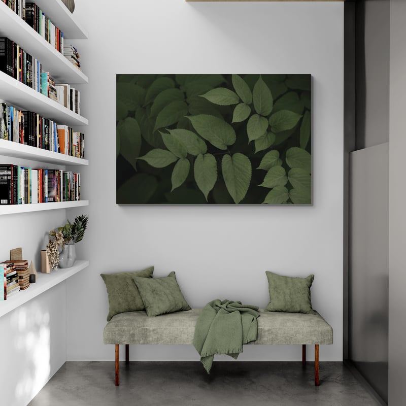 Leafy II by Elizabeth Urquhart wall art in a living room