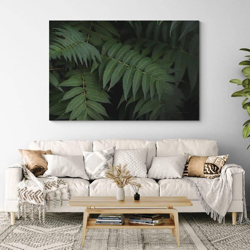 Leafy VI by Elizabeth Urquhart wall art in a living room