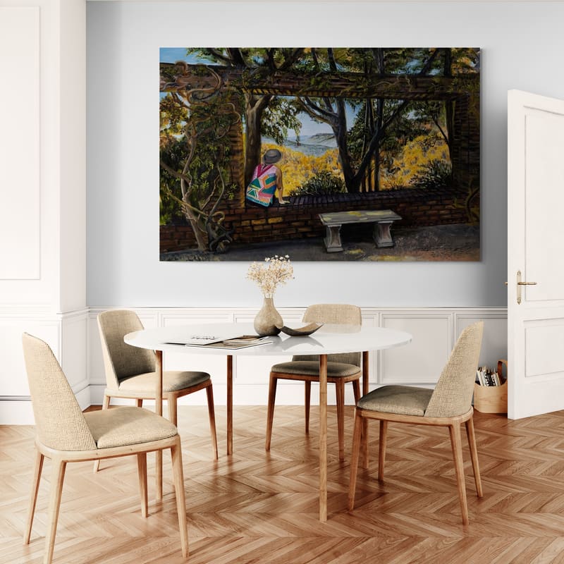 Leura Gardens by Marina Strijakova wall art in a dining room