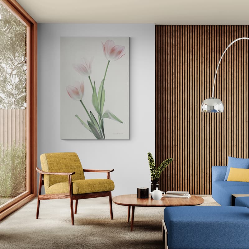 Light and Bright Floral I by Elizabeth Urquhart wall art in a living room