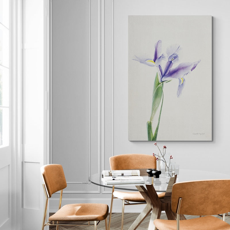 Light and Bright Floral IV by Elizabeth Urquhart wall art in a dining room