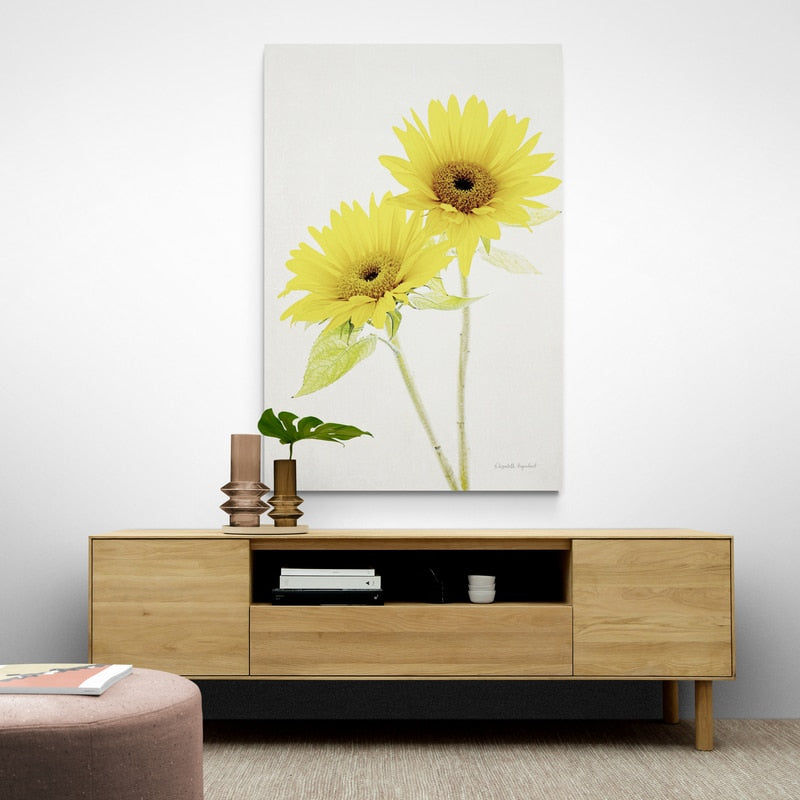 Light and Bright Floral VII by Elizabeth Urquhart wall art in a living room