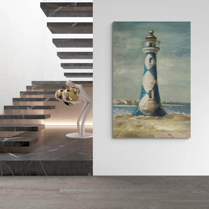 Lighthouse IV by Danhui Nai wall art in a hallway