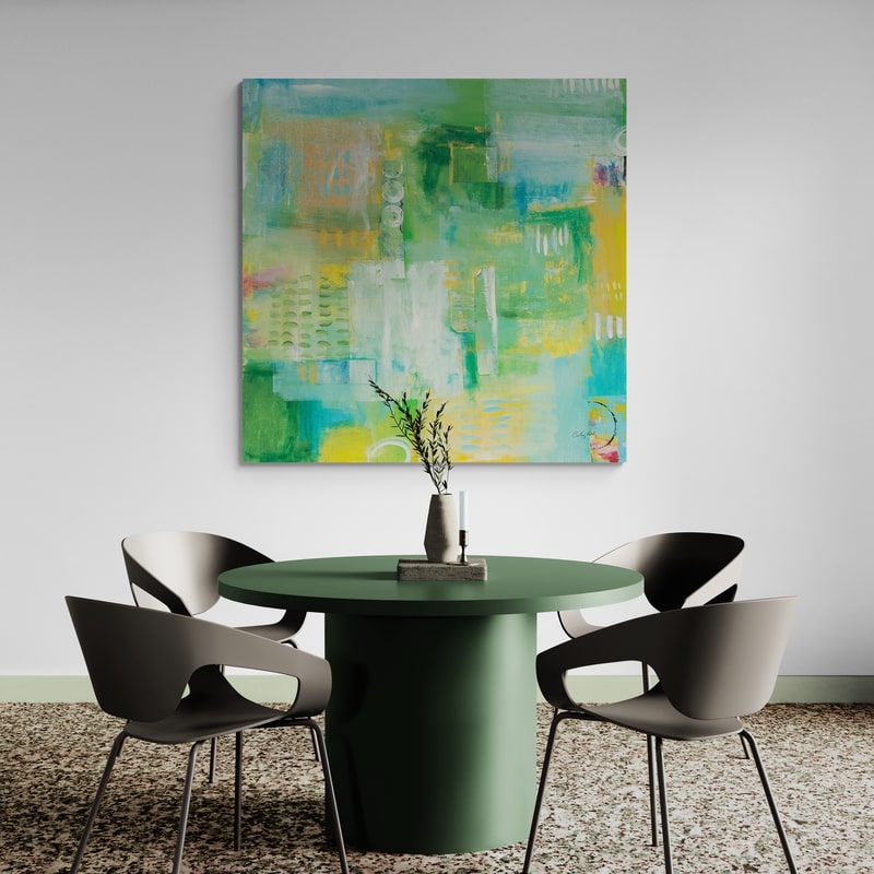 Lively by Courtney Prahl wall art in a dining room