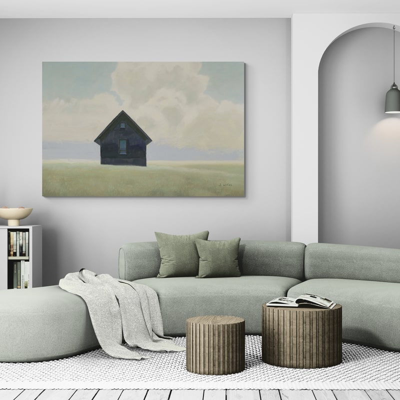 Lonely Landscape I by James Wiens wall art in a living room
