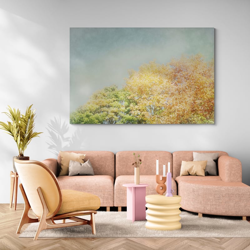 Looking Up II by Elizabeth Urquhart wall art in a living room