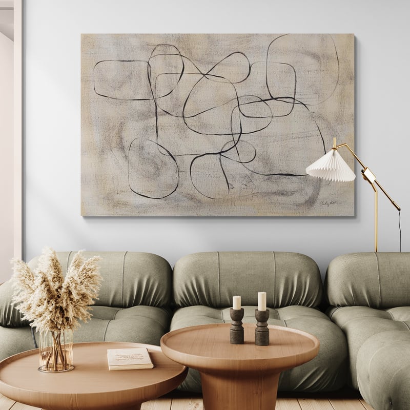 Loopy I by Courtney Prahl wall art in a living room