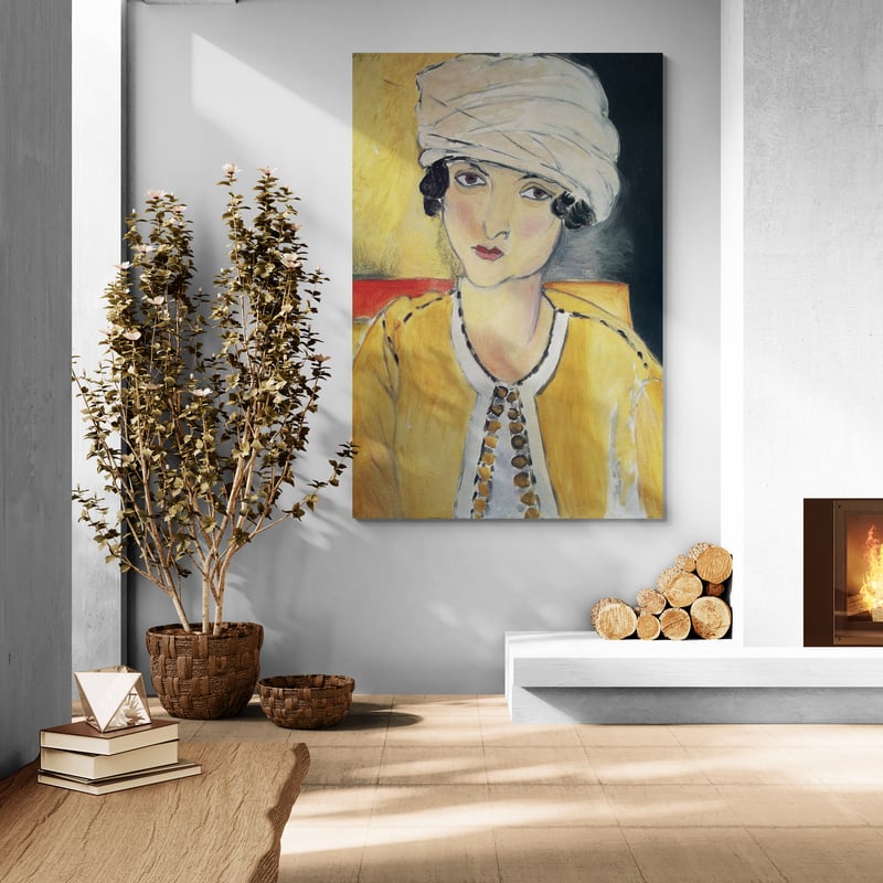 Lorette with Turban and Yellow Vest by Henri Matisse wall art from Glam Wall Art