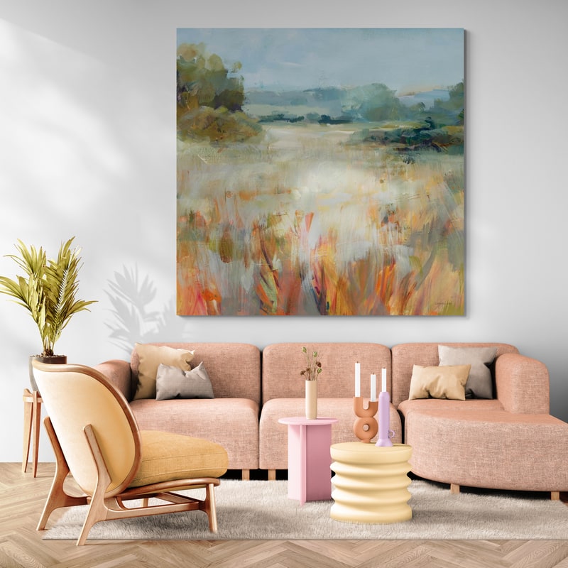 Lost In The Grasses by Danhui Nai wall art in a living room