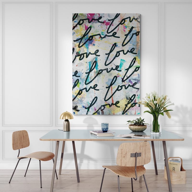 Lots Of Love I by Kent Youngstrom wall art in a living room