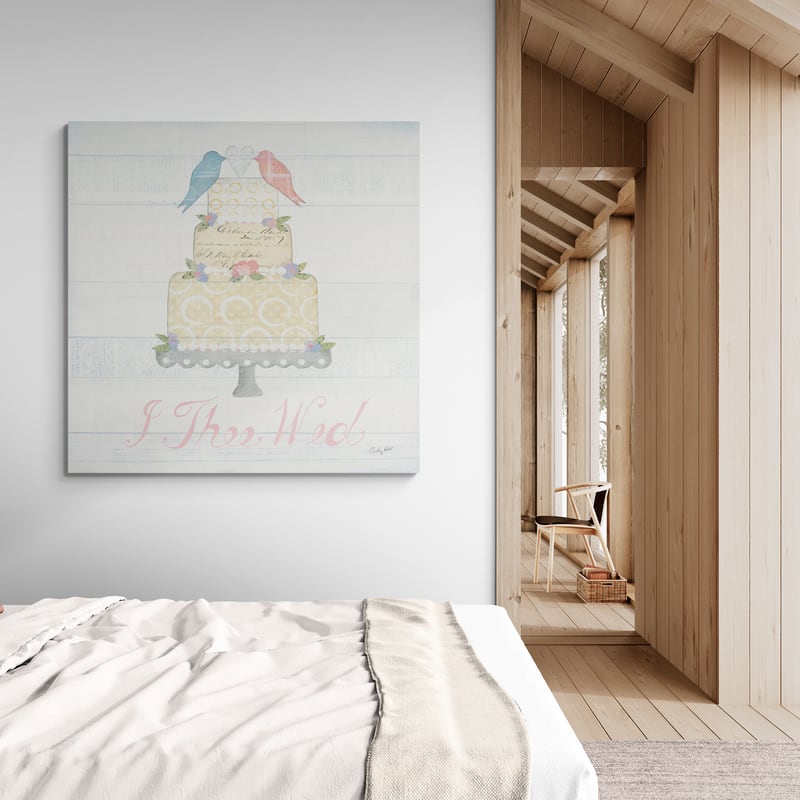 Lovebirds I by Courtney Prahl wall art from Glam Wall Art