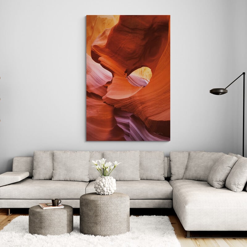 Lower Antelope Canyon IV by Alan Majchrowicz wall art in a living room