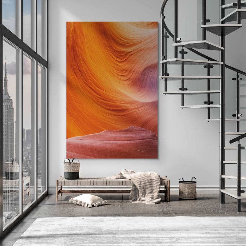 Lower Antelope Canyon VII by Alan Majchrowicz wall art in a living room