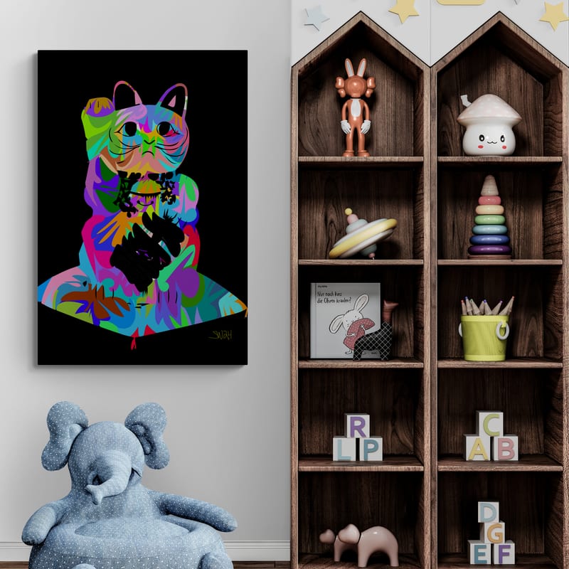 Lucky Cat by Technodrome1 wall art from Glam Wall Art