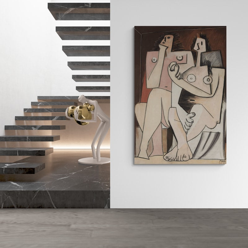 Man and Woman (Homme et Femme) by Pablo Picasso wall art in a hallway