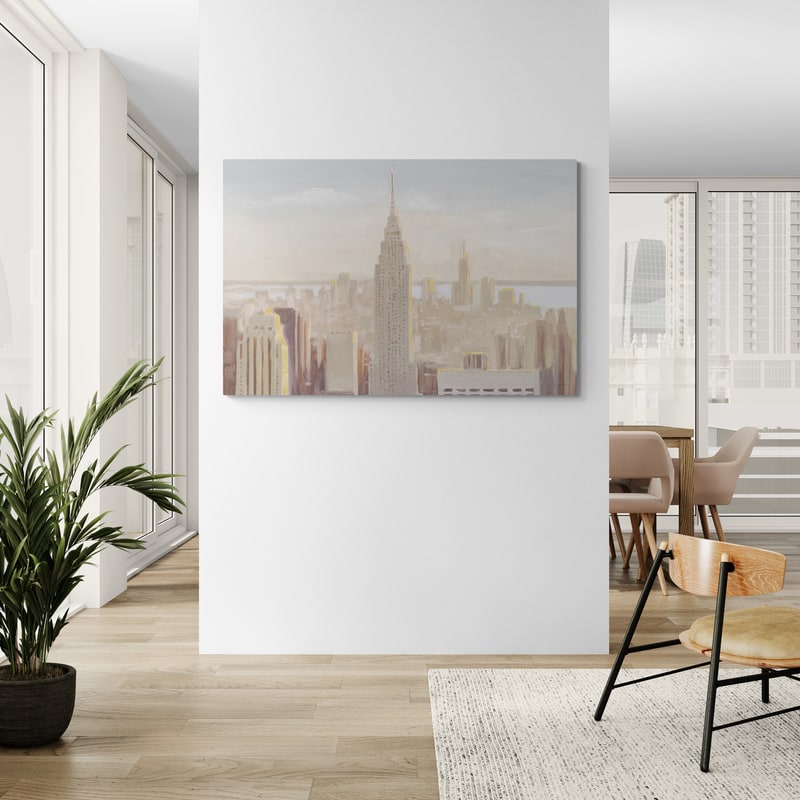 Manhattan Dawn Gold And Neutral by James Wiens wall art from Glam Wall Art