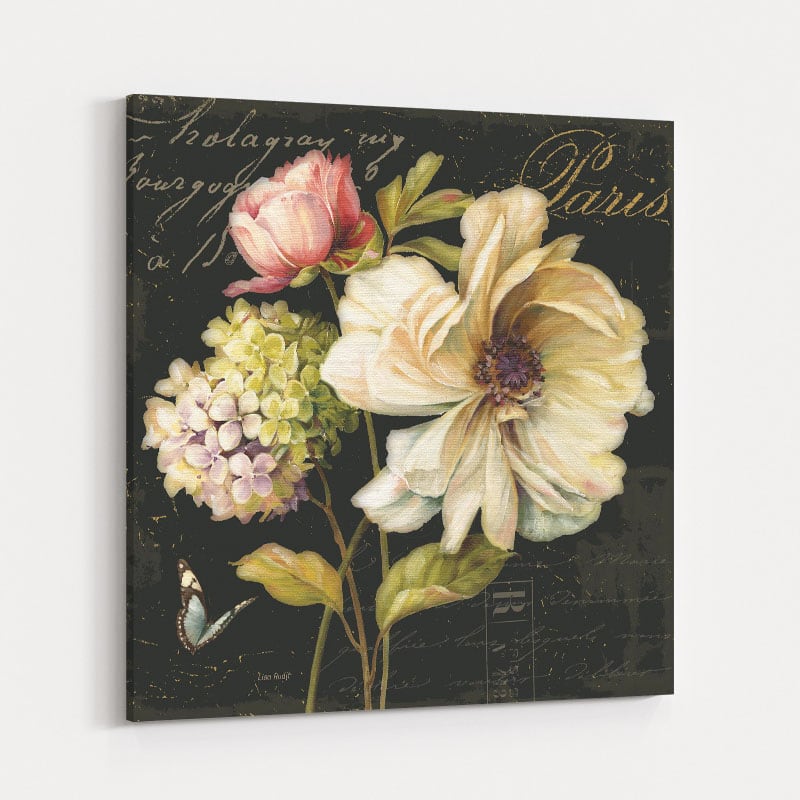 Marche de Fleurs II on Black by Lisa Audit wall art