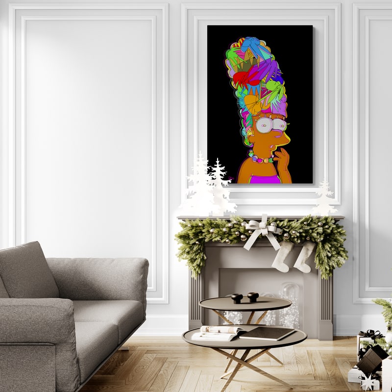 Marge Simpson by Technodrome1 wall art in a living room