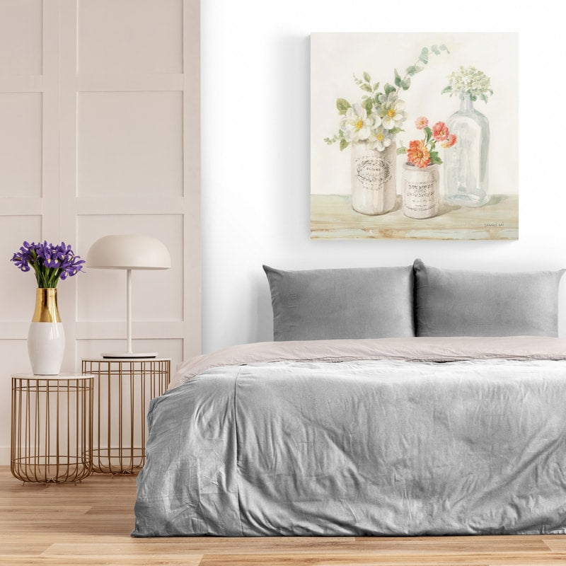 Marmalade Flowers III by Danhui Nai wall art in a bedroom