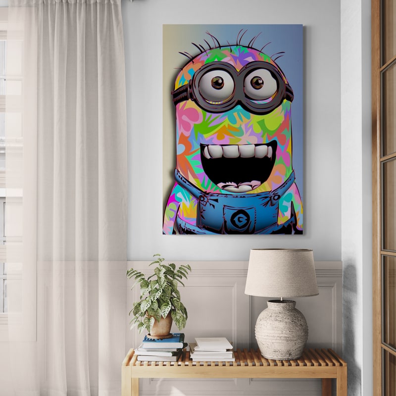 Minion by Technodrome1 wall art in a hallway