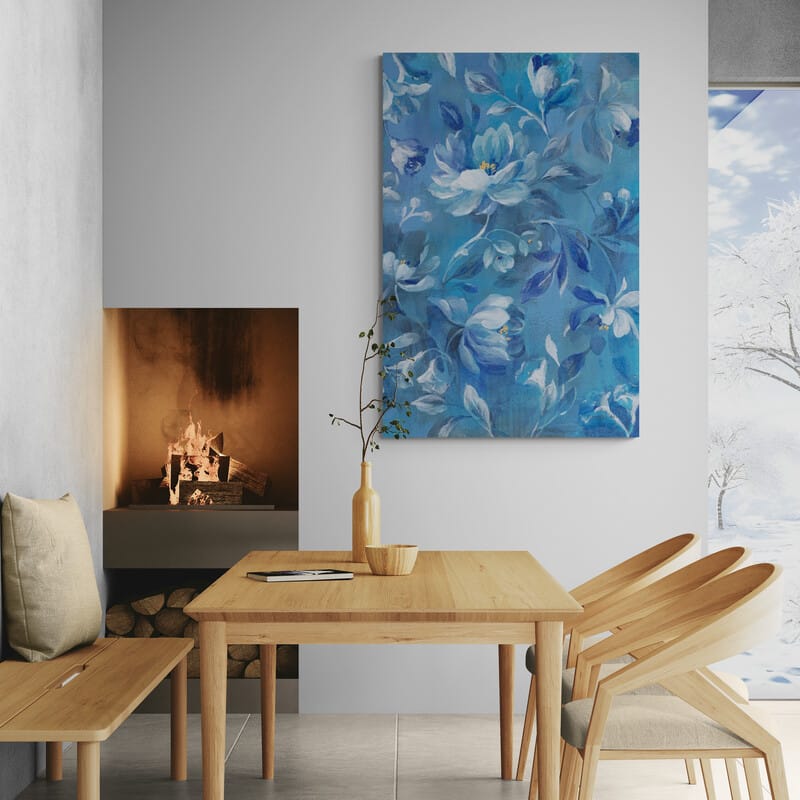 Modern Brocade I by Danhui Nai wall art in a dining room