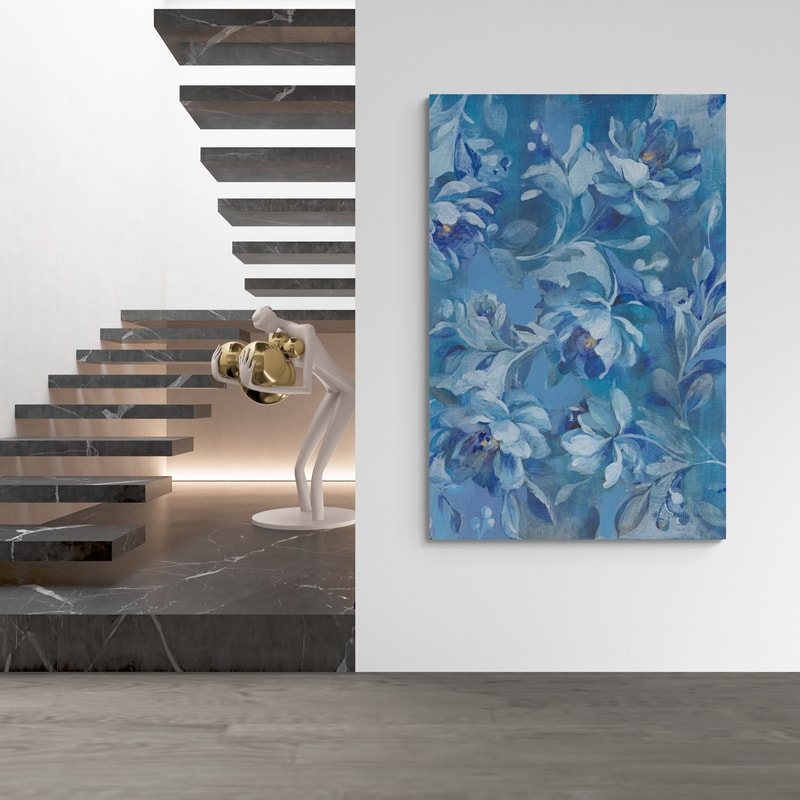 Modern Brocade II by Danhui Nai wall art in a hallway