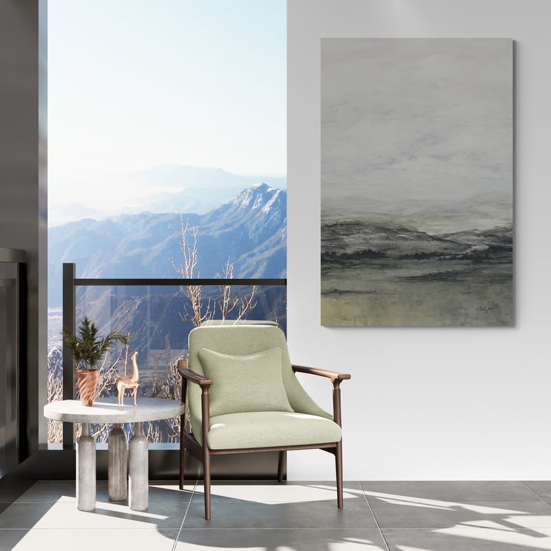 Moody Hills by Courtney Prahl wall art in a living room
