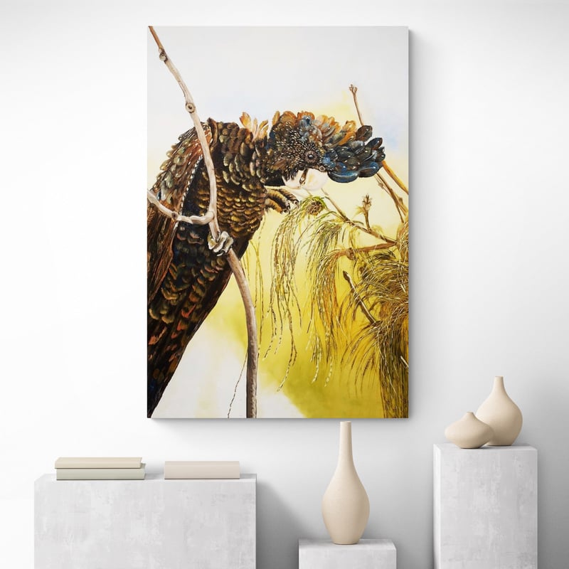 Morning Breakfast by Marina Strijakova wall art in a hallway