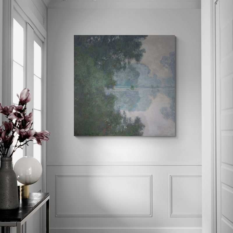 Morning on the Seine near Giverny 1896 by Claude Monet wall art from Glam Wall Art