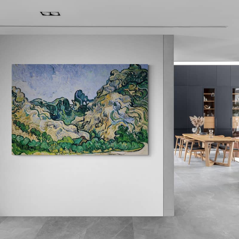 Mountains at Saint-Rémy 1890 by Vincent Van Gogh wall art from Glam Wall Art