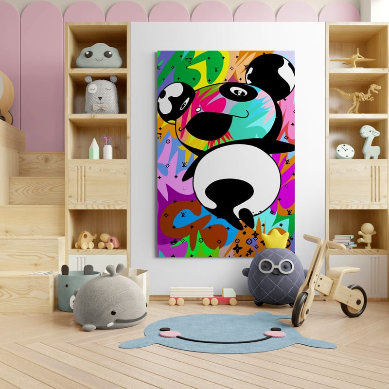 Murakami Bear by Technodrome1 wall art in a kids room