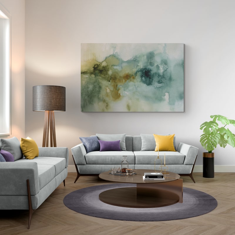 My Greenhouse Abstract I No Gold by Lisa Audit wall art in a living room