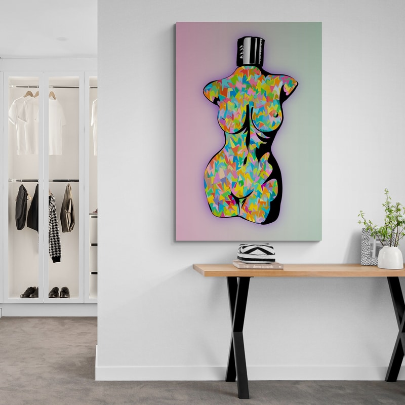 Naked Again Kim K by Technodrome1 wall art in a bedroom
