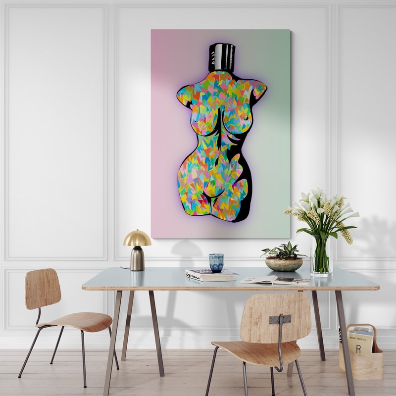 Naked Again Kim K by Technodrome1 wall art from Glam Wall Art