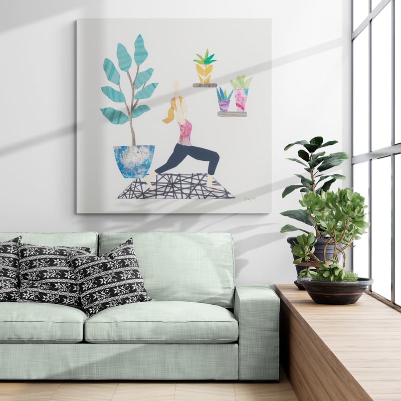 Namaste I by Courtney Prahl wall art in a living room