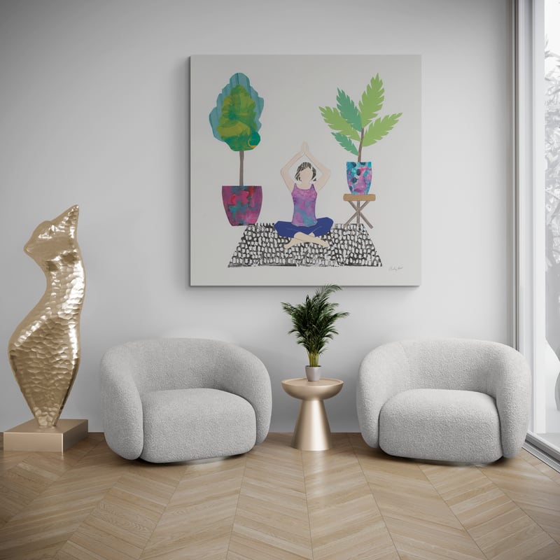 Namaste II by Courtney Prahl wall art in a living room