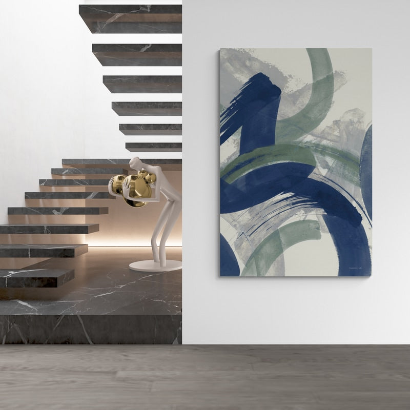 Navy Brushy Abstract II by Danhui Nai wall art from Glam Wall Art