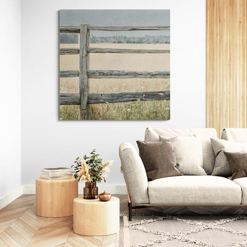 Neutral Country I Crop by Elizabeth Urquhart wall art in a living room