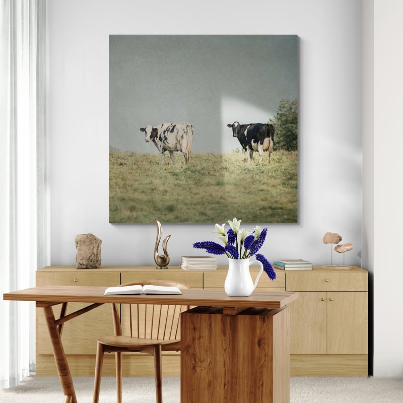 Neutral Country III by Elizabeth Urquhart wall art in a dining room