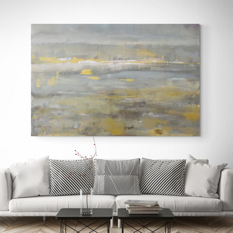 Neutral Field by Danhui Nai wall art in a living room