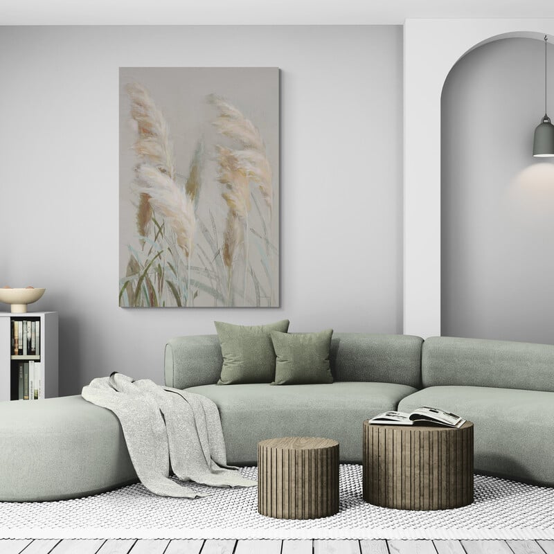 Neutral Pampas Grasses III by Danhui Nai wall art from Glam Wall Art