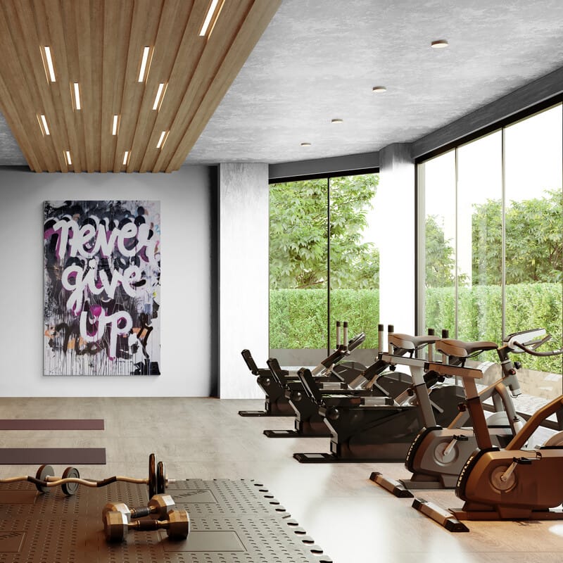 Never Give Up by Kent Youngstrom wall art in a living room