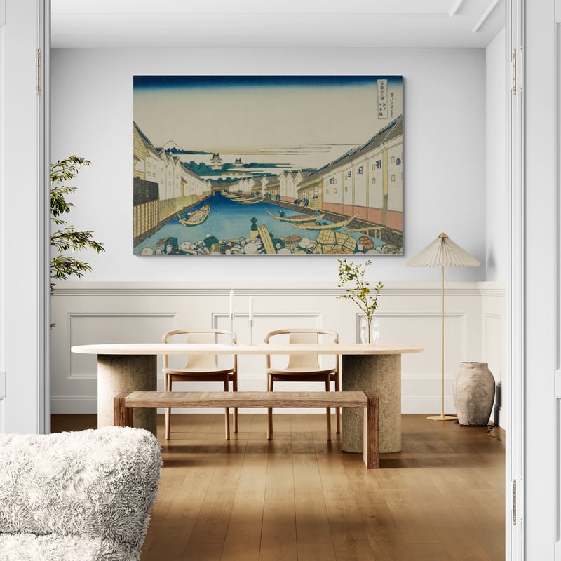 Nihonbashi Bridge In Edo by Katsushika Hokusai wall art from Glam Wall Art