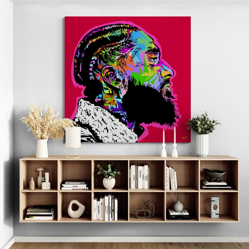 Nipsey Hussle RIP 2019 by Technodrome1 wall art in a hallway