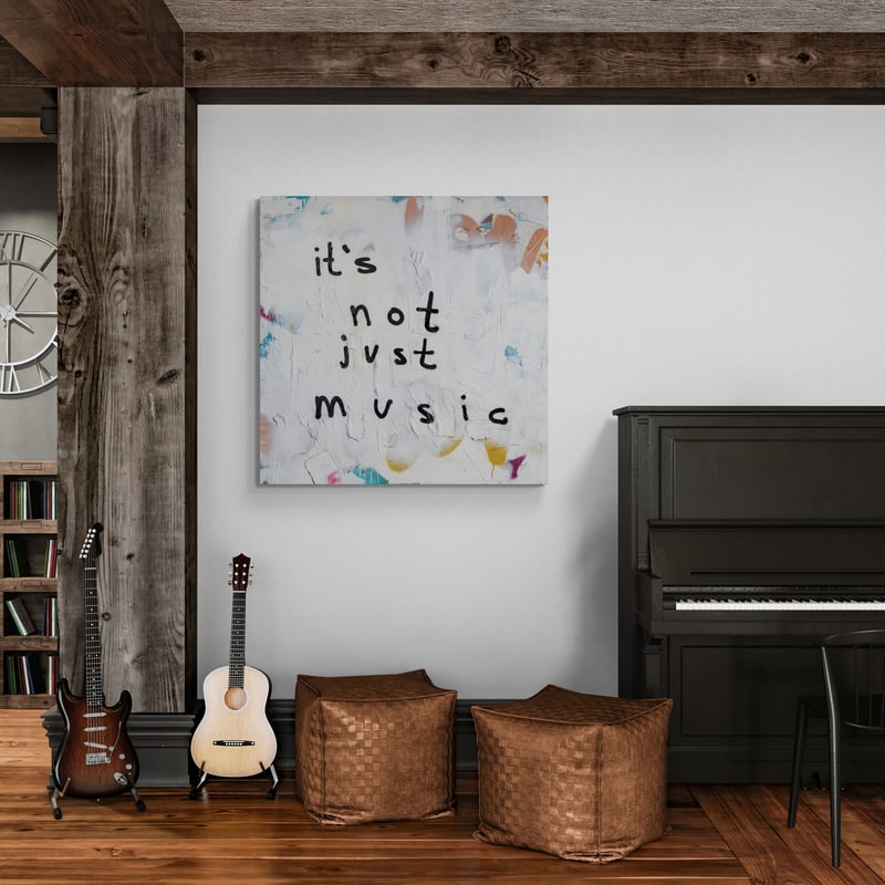 Not Just Music by Kent Youngstrom wall art in a living room